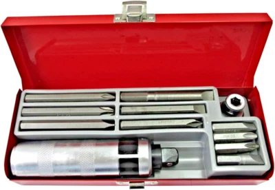 CACCIAVITE GIRAVITE IMPATTO PERCUSSIONE 12PZ REVERSIBILE CHROME VANADIO BATTERE - Immagine 1 di 2