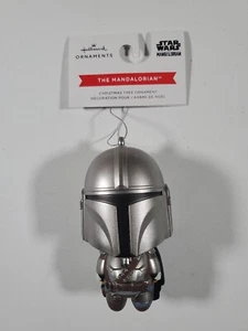 Hallmark Star Wars Il Mandaloriano Grande Testa Figura Ornamento Infrangibile - Foto 1 di 5