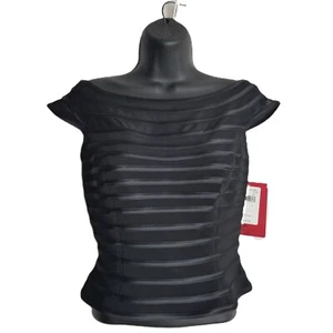 JS Collections Bandage Top Size 6 Black NEW Formal Cocktail Glam Minimalist Chic - Picture 1 of 10