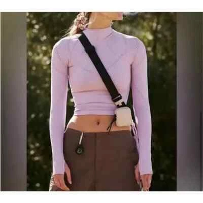 Free People Movement Good Karma Hi-Neck Layer Top Lavender - M / L — 第 1/4 张图片