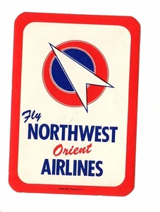 Vintage Airline Luggage Label NORTHWEST ORIENT AIRLINES arrow logo - Picture 1 of 2
