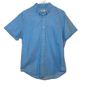 Abercrombie & Fitch Button Down Shirt Lobster Print Short Sleeve Mens L Beach - Picture 1 of 5