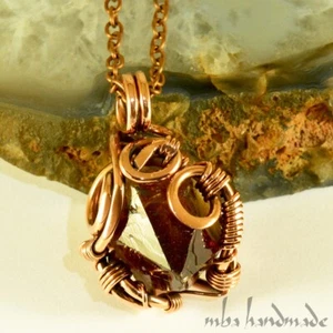 Citrin Kristall Spitze Anhänger - Antik Kupferdraht gewickelt Schmuck - Bild 1 von 5