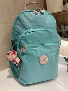Neu mit Etikett Kipling Seoul up 15" Laptop großer Rucksack feenblau gepolsterte Schulter 45 cm H - Bild 1 von 7