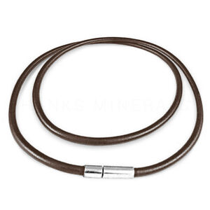 Leather Cord Necklace Black Brown 3mm Bayonet Clasp Surfer Choker Unisex USA
