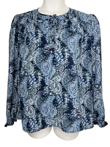 Joie Damen Large L Blumenmuster Paisley Tunika Oberteil Langarmbluse - Bild 1 von 24