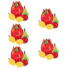  5 Sets Mini-Simulationsfrucht Mini-Fruchtmodell Obstmodellspielzeug Massivholz