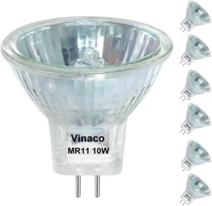6 Pack Vinaco GU4 Bulb 10W 12V, 6 Pack GU4 Base MR11 2800K Warm White - Picture 1 of 6