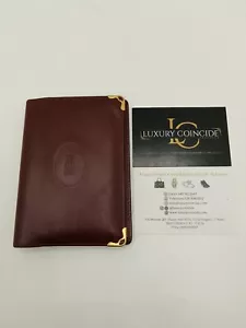 CARTIER KARTENETUI AUSWEISHALTER Leder Bordeaux Vintage » - Bild 1 von 10