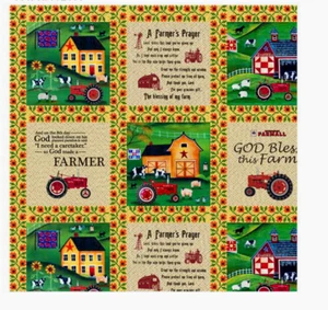 Farmall Folk Art Sampler Prayer Fabric - Picture 1 of 9