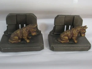 Vintage Cast Iron Metal Scottie Dog Scotland Terrier Art Deco Bookend Doorstop - Picture 1 of 7