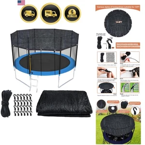 Trampoline Cover Round Sunshade Mesh Tarp 14FT 90 Sunblock Shade Cloth - Picture 1 of 9