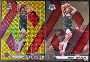 Mosaico #10 Amen Thompson 2024-25 amarillo reactivo y base. Houston Rockets - Imagen 1 de 2