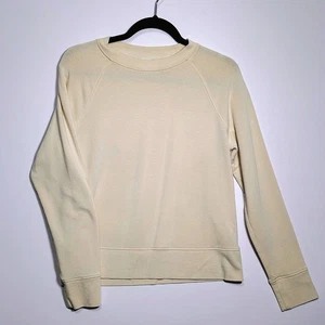A New Day Womens Cream Small Sweatshirt Crewneck Pullover Long Sleeve Casual - Picture 1 of 9