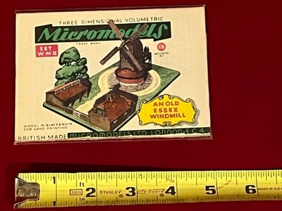 RARE ORIGINAL 1949 MICROMODEL KIT SET #MII " AN OLD ESSEX WINDMILL "NOS-COMPLETE - Image 1 of 2