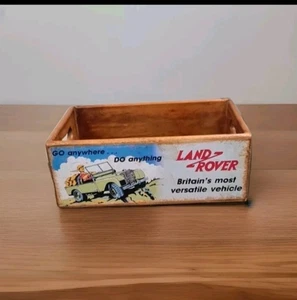 Large Vintage Land Rover Logo Storage Wooden Crate 30.2cmx17.3x12cm - Picture 1 of 5