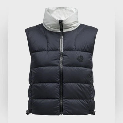 $925 Moncler Pavin Puffer Vest with Contrast Logo Collar Size 0 - Image 1 of 4