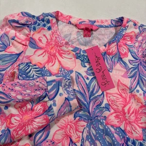 Lilly Pulitzer Sweatshirt Damen S Jansen Pink Isle Snappy Turtle Langarm NEU - Bild 1 von 8