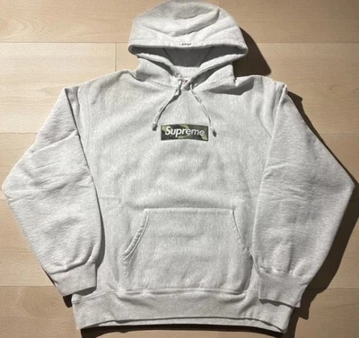 Sudadera con Capucha Supreme Box Logo Camuflada Gris Ceniza FW23 Talla Pequeña Foto 1 de 3