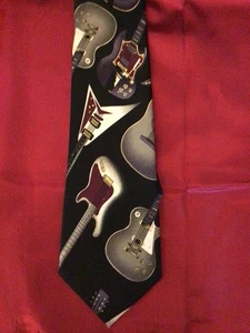 Vintage Deborah Electric Guitars Necktie Rock N' Roll Musician - Picture 1 of 2