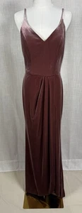 Revelry Rory Samt Maxikleid Damen Kleid Größe 8 Brautjungfer formell verstellbar - Bild 1 von 8