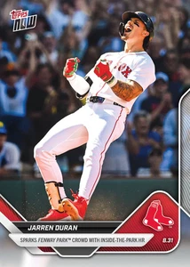 Jarren Duran 2025 MLB Topps NOW Karte 636 Inside the Park Homer (Vorverkauf) - Bild 1 von 2