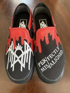 Sleep Token Custom Black Shoes Womens Size 7 Vans Perfectly Misaligned - Picture 1 of 8