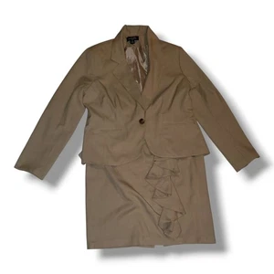 Women's Isabella 2 Piece Tan Suit Skirt Dress. Size 14 - Picture 1 of 18