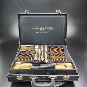 Juego de cubiertos SBS Bestecke Solingen - Chapado en oro 23/24 kt - Servicio para 12 - Imagen 1 de 16