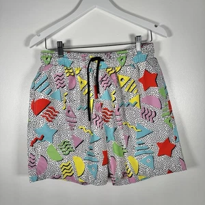 Pantalones Cortos de Natación Vilebrequin Medianos Multicolor Años 80 Estampado Geométrico Estilo Retro - Imagen 1 de 8