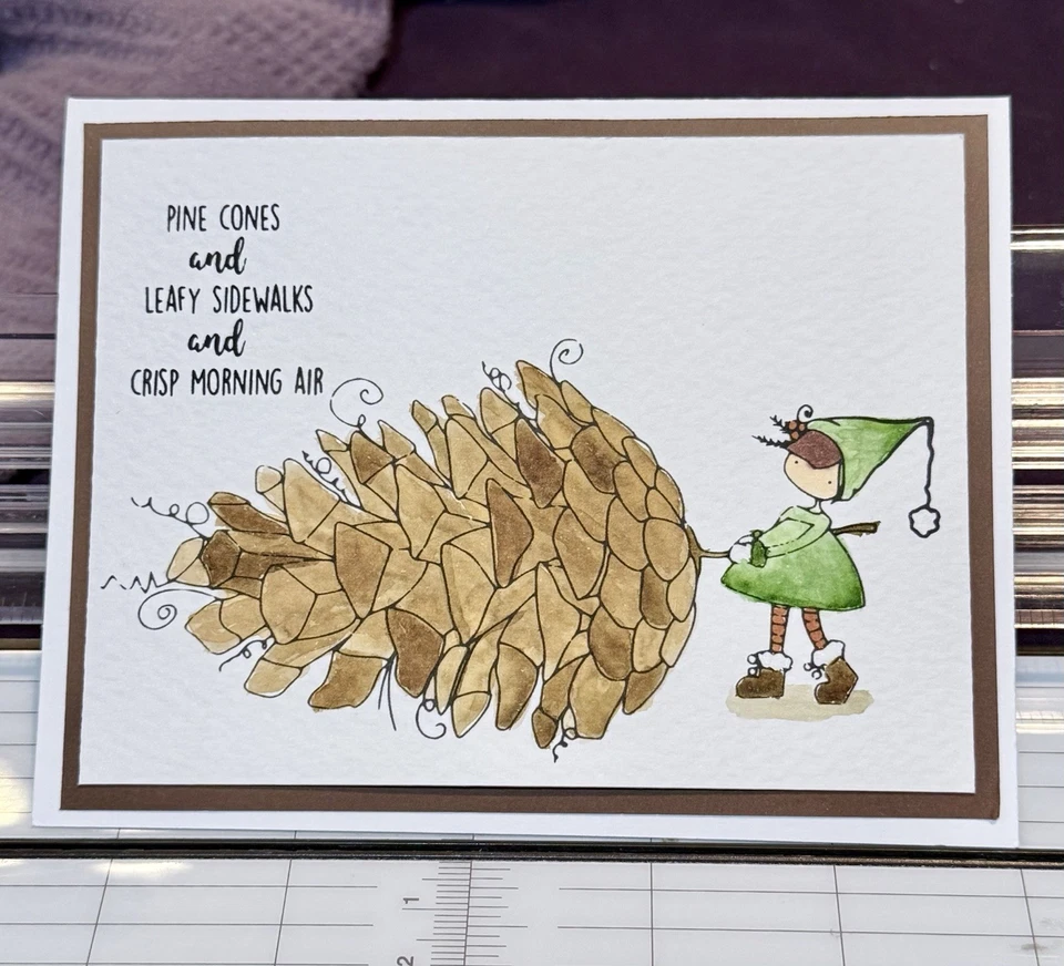 Kit de tarjetas de acuarela para niñas estampado de piña de otoño Foto 1 de 1