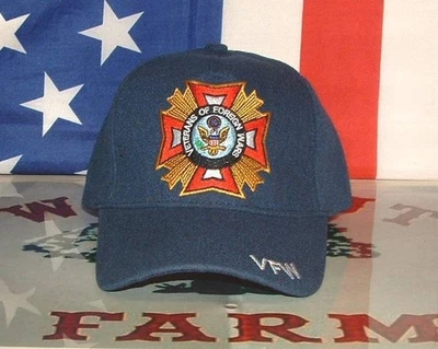 US Armed Forces Veterans Of Foreign Wars VFW Embroidery Adjustable Black Hat. - Image 1 of 2