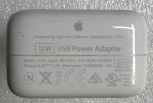 ADAPTADOR DE CORRIENTE 12W original original de Apple OEM - Imagen 1 de 3