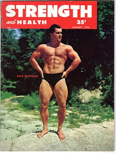 STRENGTH & HEALTH Jan 1956 MALE BODY BUILDING Photos VINTAGE PinUp BEEFCAKE - Foto 1 di 2
