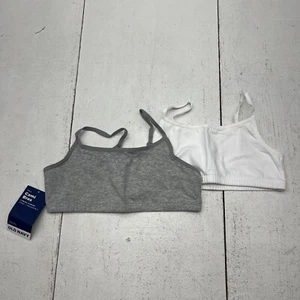 Old Navy Gray & White 2 Pack Cami Bras Girls Size Large (10-12) NEW - Picture 1 of 5
