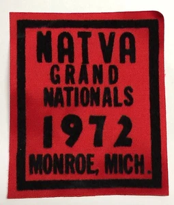 NATVA GRAND NATIONAL TUCH PATCH - 1972 MONROE MI ATTEX, HUSTLER, MAX, SCRAMBLER - Bild 1 von 2