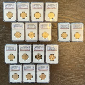 2007-2008 P&D Presidential Dollar $1 NGC SUPERB MS BU GEMS MATCHED 16 Coin Set - Picture 1 of 8