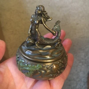 Art Nouveau Mythical Sea Mermaid Fantasy Resin Jewelry Trinket Box 3.25" Arcadia - Picture 1 of 6