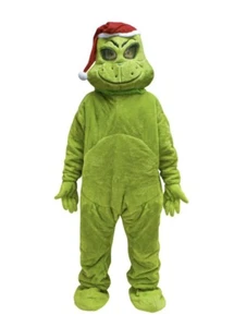 Grinch Kostüm Cosplay Erwachsene Anzug Einheitsgröße Deluxe kommerziell Ganzkörper pelzig neu - Bild 1 von 11