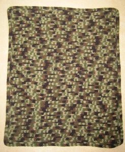 Baby Camouflage HANDMADE Crocheted Afghan - Brand New - Picture 1 of 5