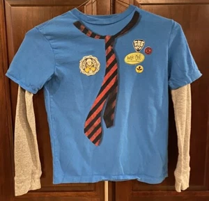 Gap Kids Boys Blue Short Sleeve Rock On GBG Tie T Shirt Boys Size Medium 8 - Picture 1 of 5