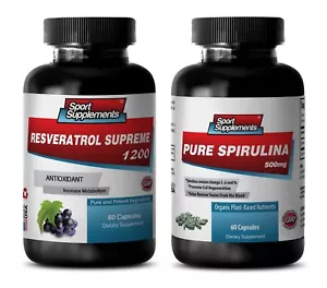 energy supplements for men - RESVERATROL – SPIRULINA COMBO 2B - spirulina with c - Picture 1 of 12