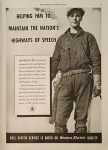 Sistema telefónico Bell 1937 anuncio de colección que ayuda a mantener el habla de las carreteras de las naciones - Imagen 1 de 1