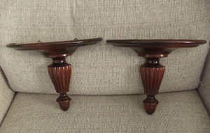 Antique Carved Wood Pedestal Ornaments Shelf Farmhouse Set Architectural Detail - Picture 1 of 7