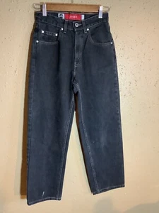Levi’s Silver Tab Jeans Boys size 26x28 Black denim zip button Loose fit Student - Picture 1 of 10