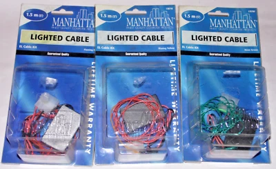 MANHATTAN LIGHTED CABLE 1.5M 5 FOOT FLAMING RED BLAZING YELLOW or NEON GREEN - Image 1 of 4
