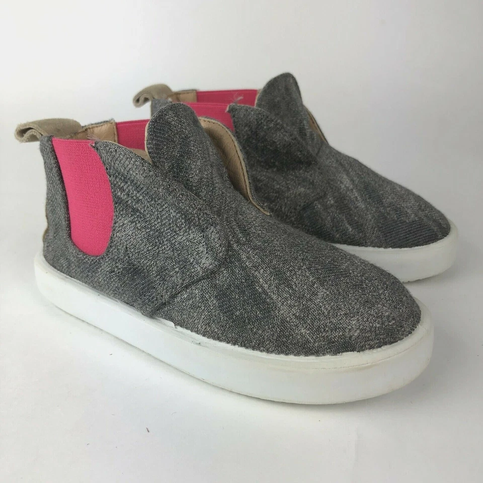 Namoo Niño Pequeño Talla 25 EE. UU. 8 Gris Lona Botines Rosa Caliente Inserto Elástico Foto 1 de 4