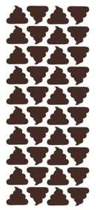 Brown Poop Emoji Stickers Sticker 1" DC07-080 - Picture 1 of 1
