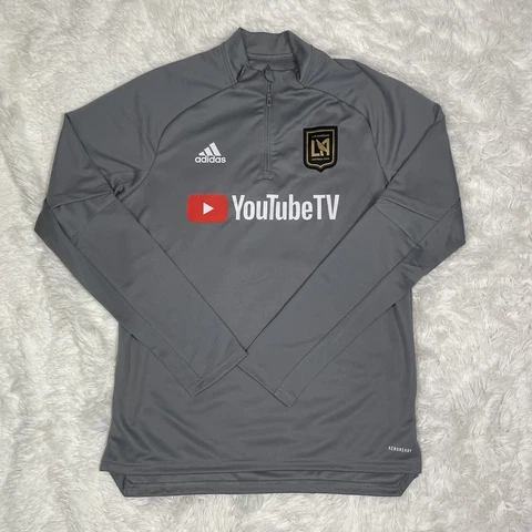 New Adidas MLS Los Angeles FC 3/4 Zip Pullover Jacket FS7071 Mens Size Sm Cover