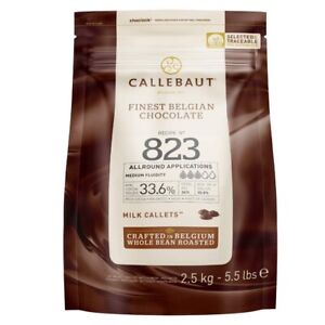 Callebaut 823 33.6% Milk Couverture Belgian Chocolate Callets 1 bag, 5.5 lbs